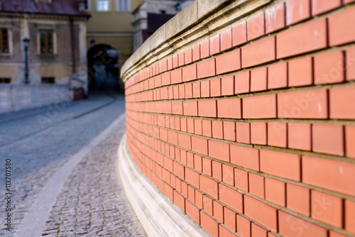 old street in ancient Polish city Lublin photo