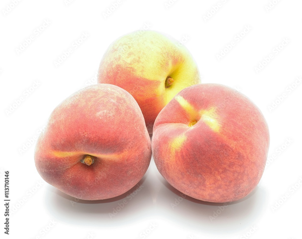 Ripe peach fruit isolated on white background Ripe peach fruit isolated on white background