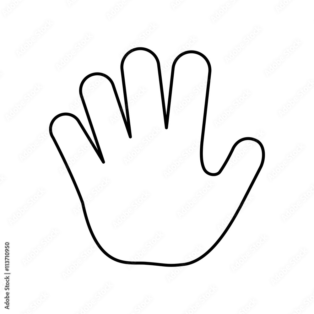 Obraz premium Hand concept. Fingers icon. flat and isolated design, vector gra