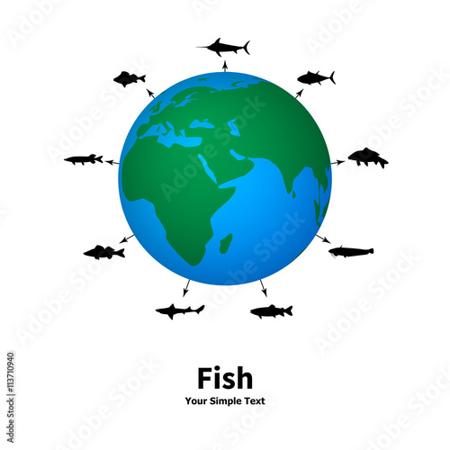 Vector illustration of the concept of fishing