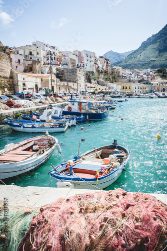 Enchanting fisching port in small town of Castellammare del Golfo on Sicily
 photo