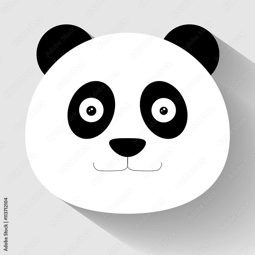 panda face flat icon. Vector illustration. EPS10 panda face flat icon. Vector illustration. EPS10