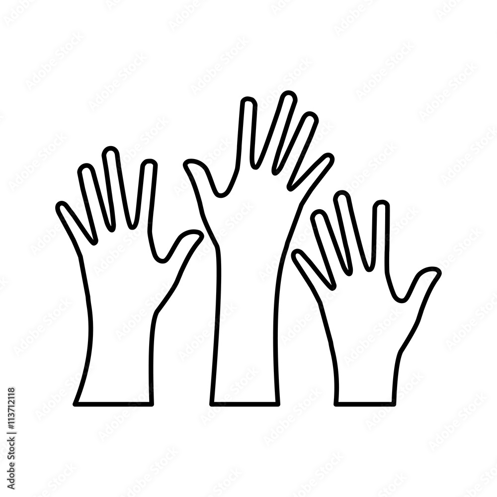 hand design. human body concept. silhouette illustration. vector hand design. human body concept. silhouette illustration. vector