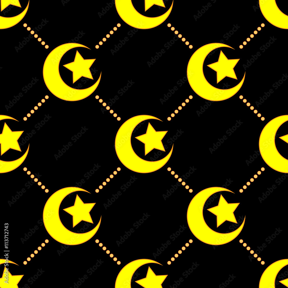 Star and moon geometric seamless pattern 13.06 Star and moon geometric seamless pattern 13.06