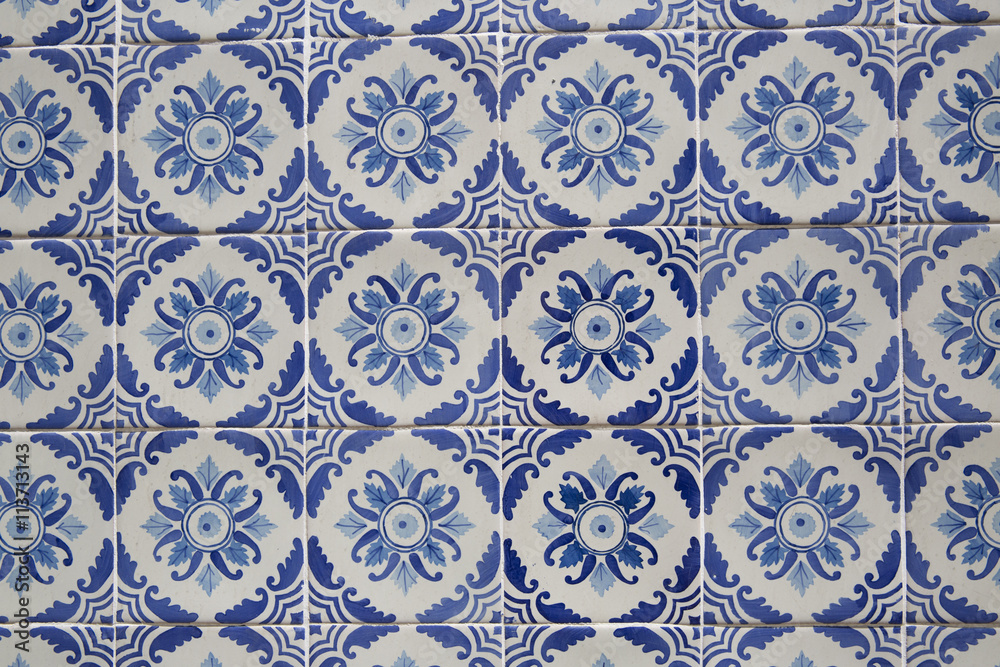 Detail of some typical portuguese tiles	