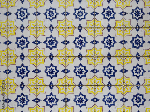 Detail of some typical portuguese tiles	