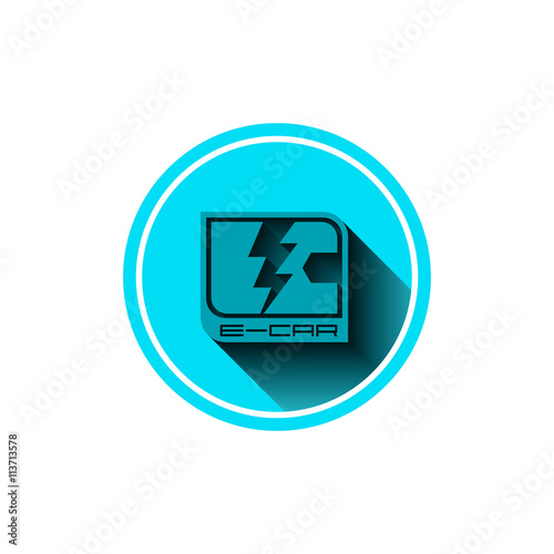 Eco car logo flat
