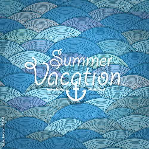 Abstract background of waves. Summer vacation concept photo