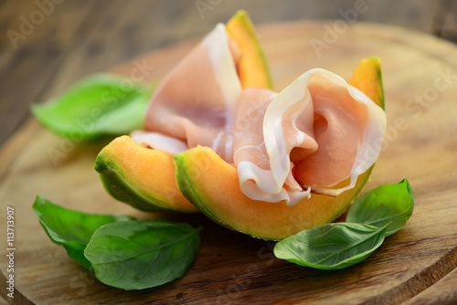 Schinken Fleisch Vorspeise Melone