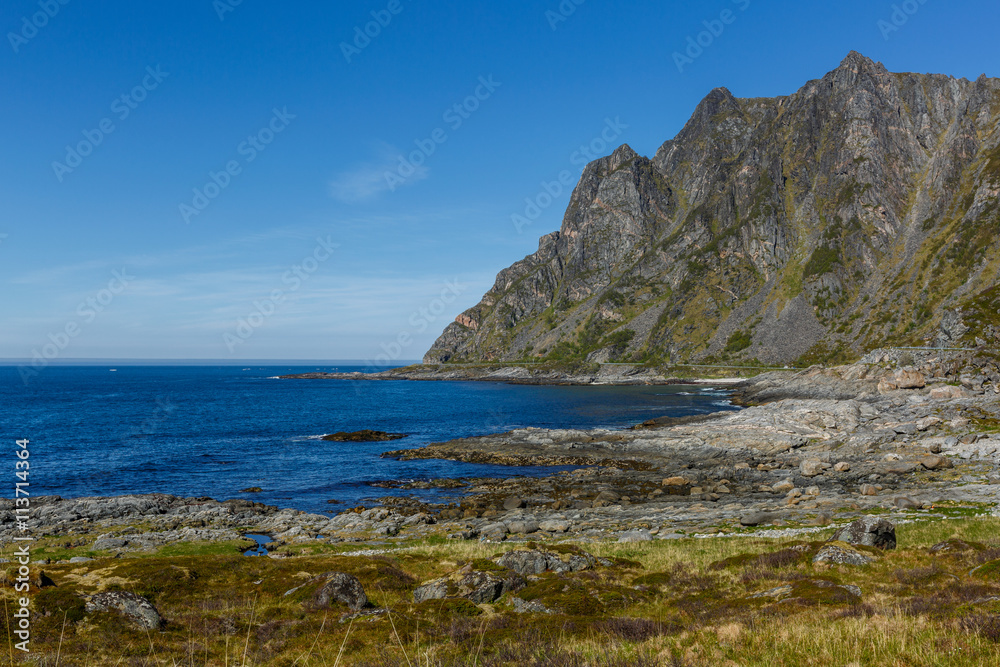 Landscape with sea and mountains Landscape with sea and mountains
