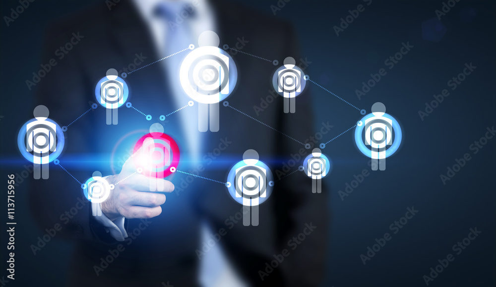 Targeting concept with icons Targeting concept with icons