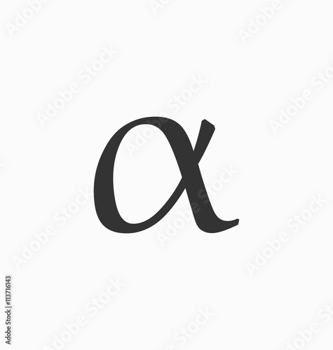Alpha icon letter vector sign