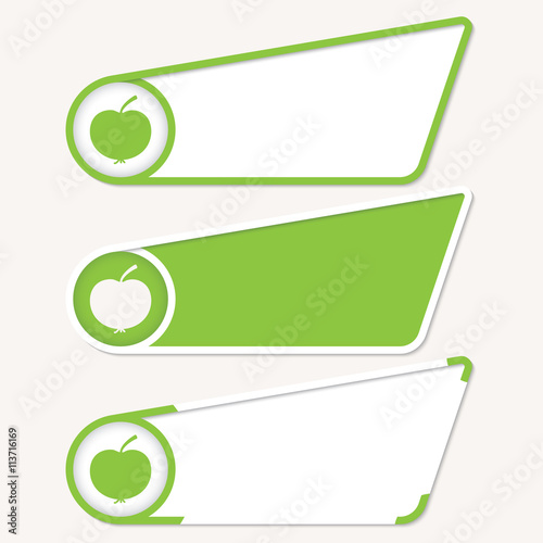 Green boxes for your text and apple