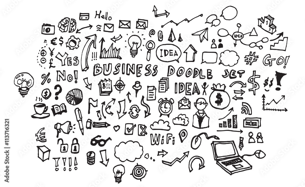 Business doodles sketch eps10 vector