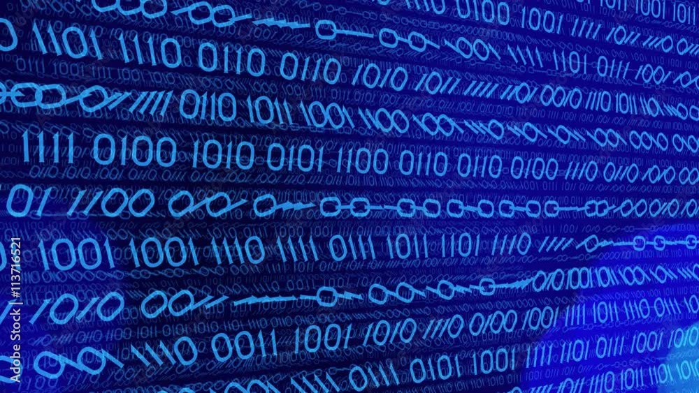 Abstract binary code motion graphic