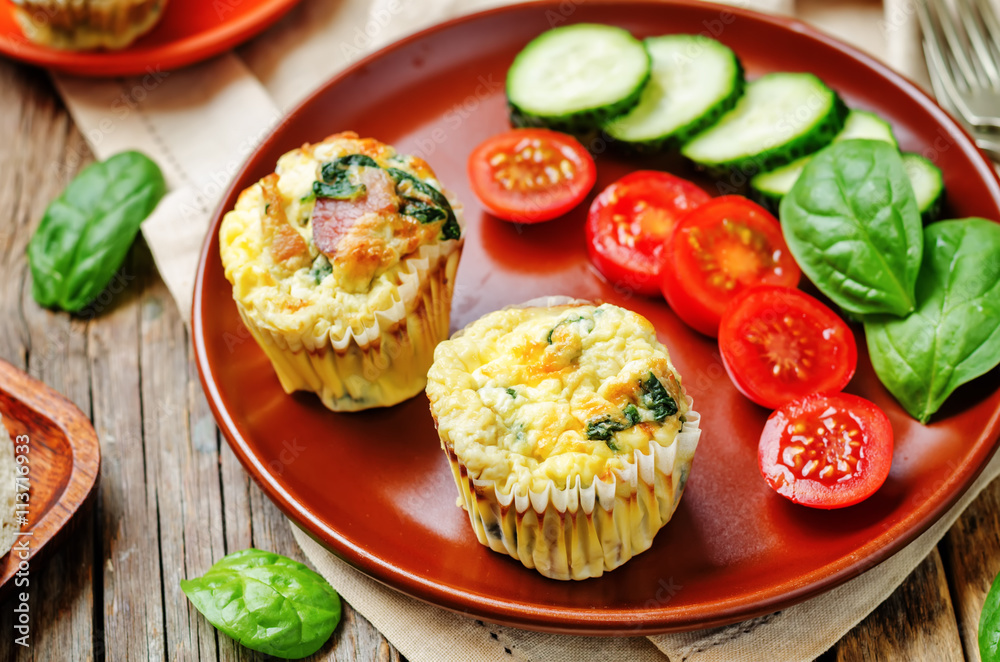 Bacon Spinach egg muffin Bacon Spinach egg muffin