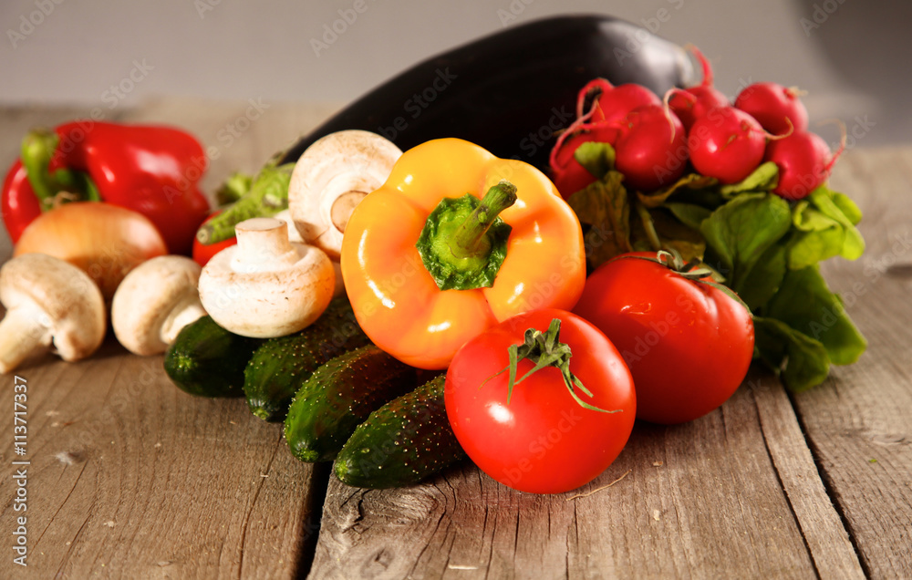 Vegetables . Fresh Bio Vegetable in a Basket. Over Nature Background Vegetables . Fresh Bio Vegetable in a Basket. Over Nature Background