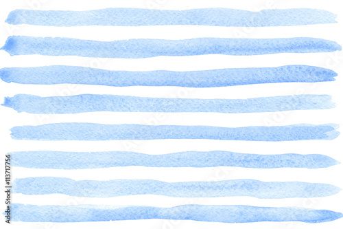 Blue watercolor striped background 
