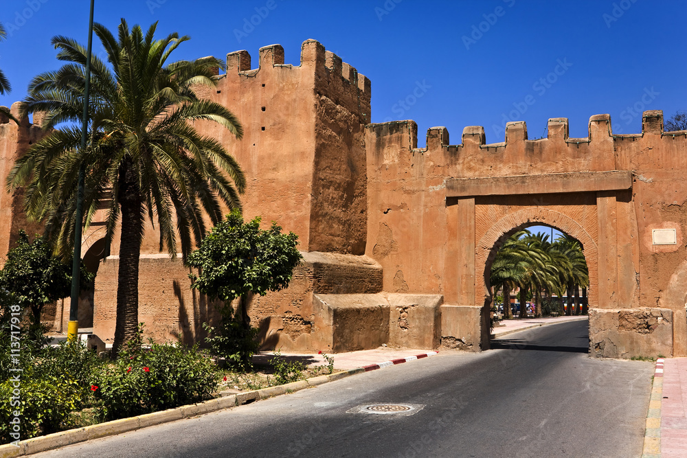 Morocco. Taroudannt. Fragment of fortified walls surrounding the town