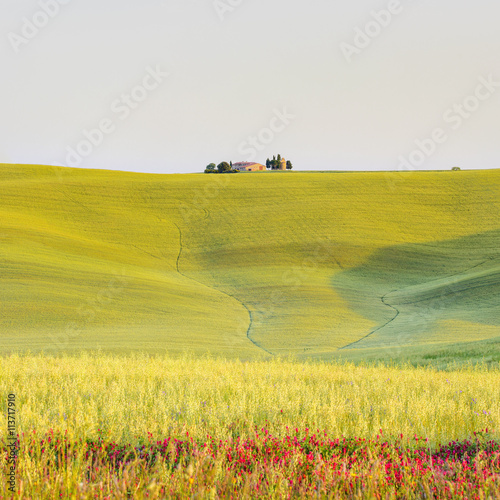 light and shadows on the hills in Tuscany in Italy