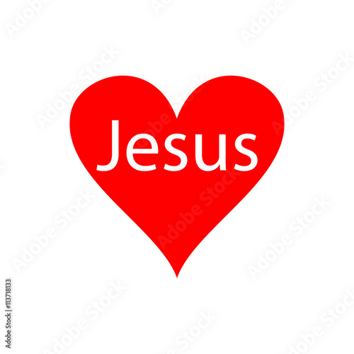 I love Jesus, font type with signs, stickers and tags