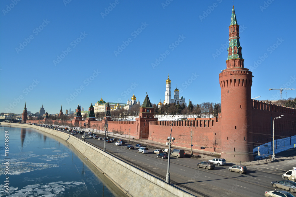 Kremlin embankment in Moscow.