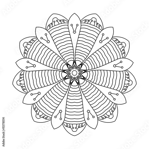 Abstract round ornament.  Mandala. Abstract background. Design for coloring page © Solyannikova