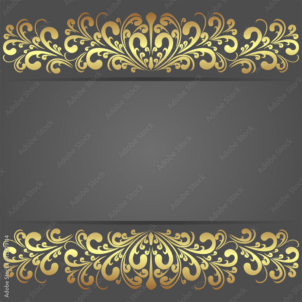 Luxury dark Background with golden royal Borders