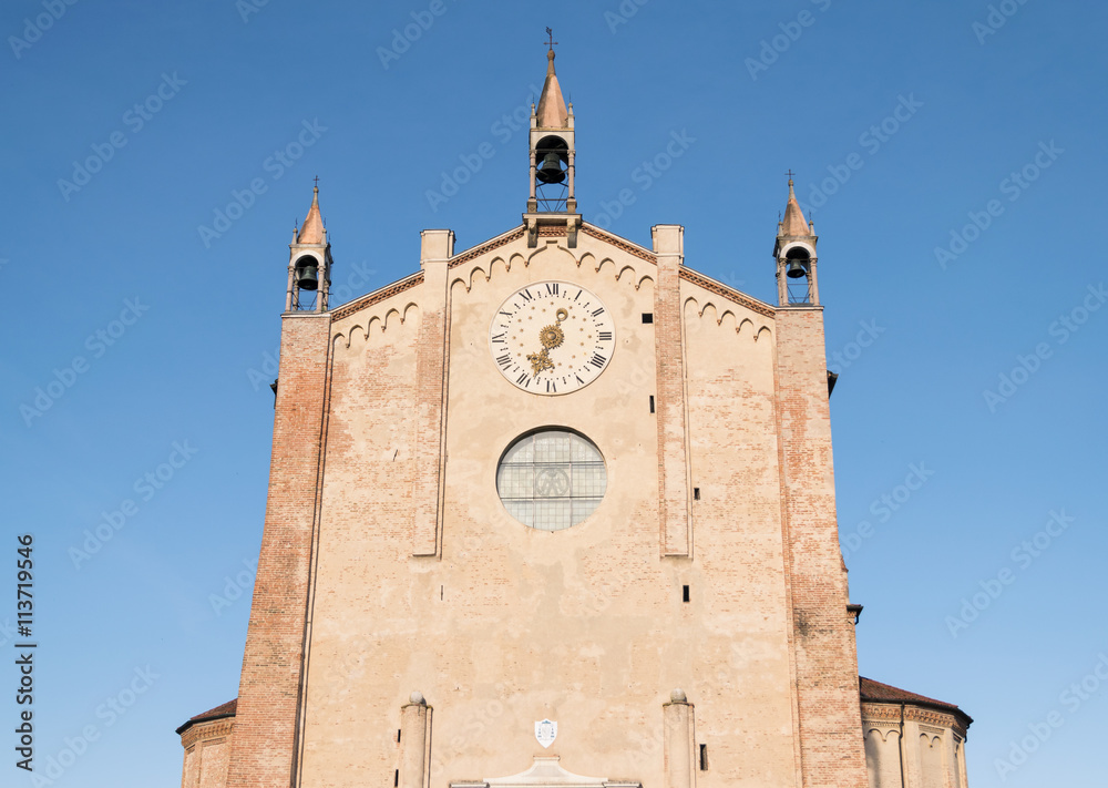 Obraz premium Detail of the facade of the Duomo of Montagnana, Padova, Italy.