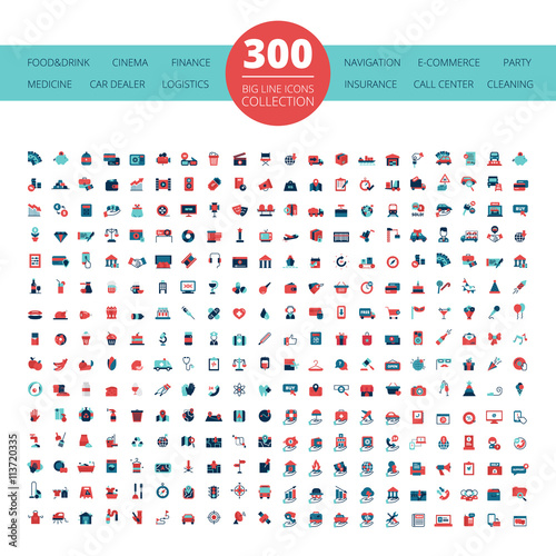 Emblems  Logo  300 Flat  Icons Collection 