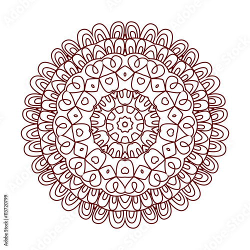 Abstract round ornament. Mandala. Abstract background. Design for coloring page. Decorative element