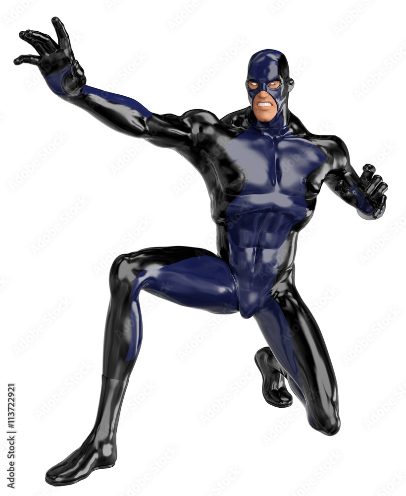 back and blue super hero back and blue super hero
