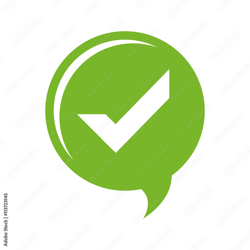 Check mark design. yes concept. bubble icon. vector graphic