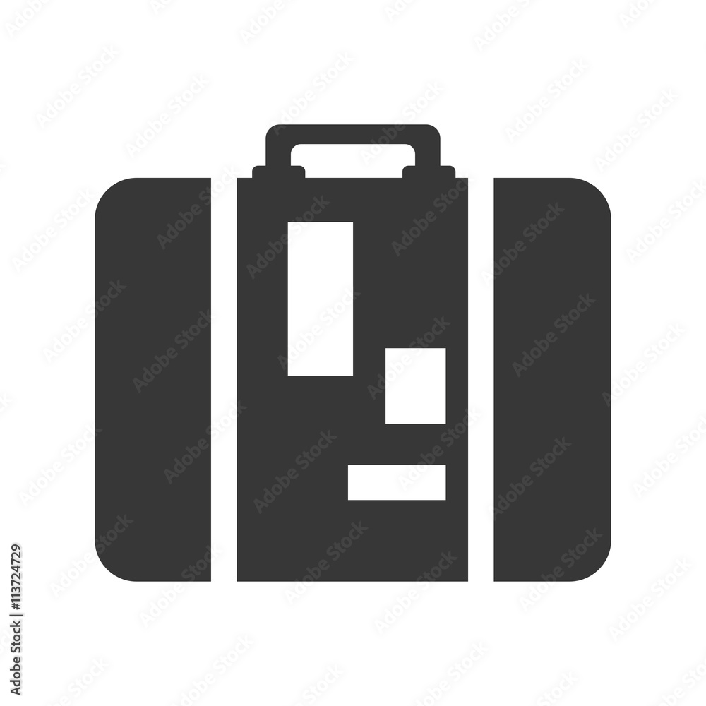 Classic suitcase for travel design, vector graphic