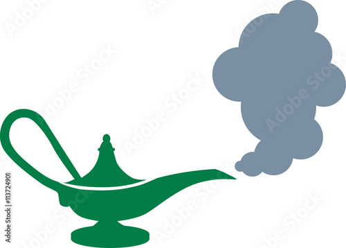 Magic lamp with smoke and fog