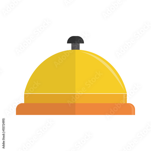 yellow bell  design, hotel icon,  vector graphic