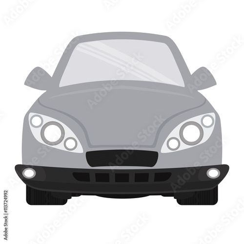 Fototapeta Naklejka Na Ścianę i Meble -  Grey automobile ahead. Transportation icon. vector graphic