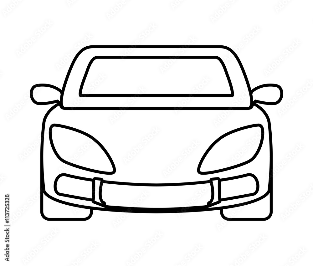 Silhouette of ahead automobile car. Transportation icon. vector 