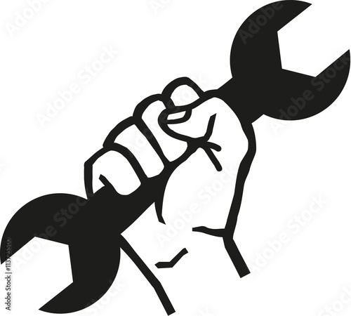 Hand with screwdriver