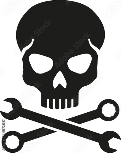 Crossed Wrench with skull