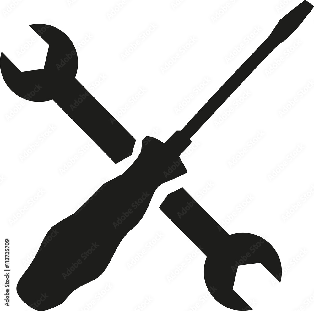 Crossed wrench screwdriver Adobe Stock