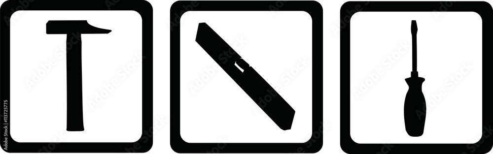 Craftsman tools - hammer, bubble level, screwdriver Craftsman tools - hammer, bubble level, screwdriver