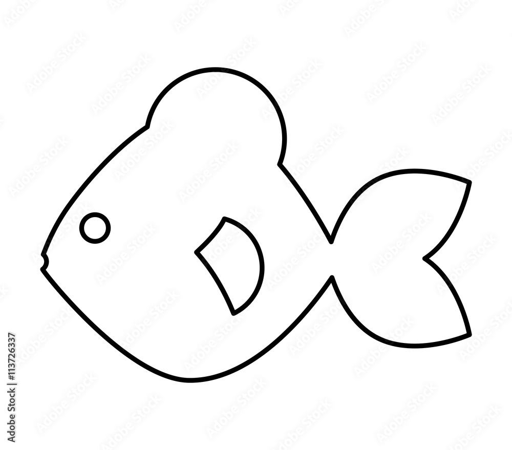 Fish design over isolated background. Sea life icon, vector grap Fish design over isolated background. Sea life icon, vector grap