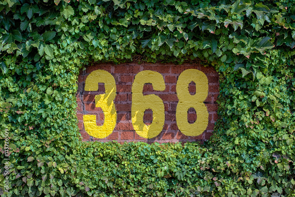 368 feet sign on the outfield wall of Wrigley Field in Chicago, Illinois  Stock Photo