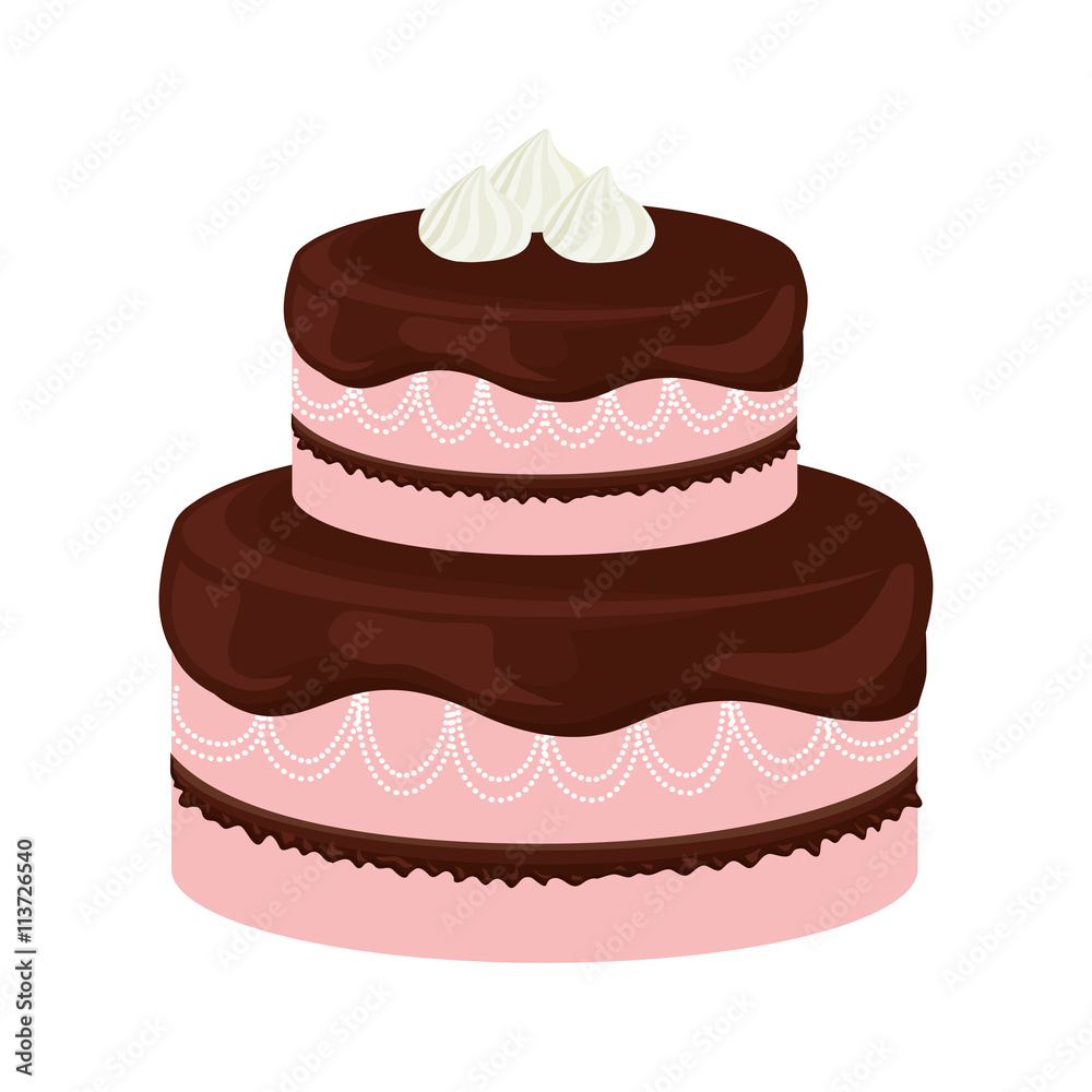 Cake with cream design. Bakery icon. vector graphic Cake with cream design. Bakery icon. vector graphic