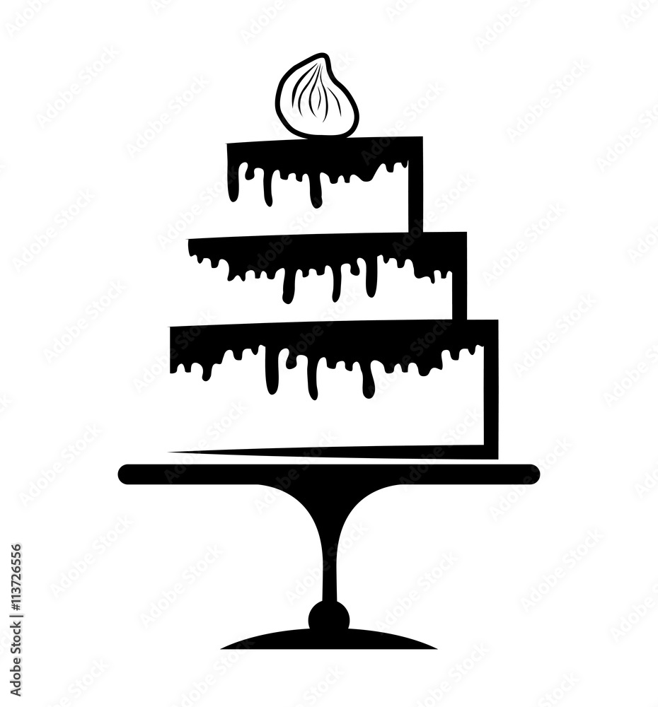 Cake with cream design. Bakery icon. vector graphic Cake with cream design. Bakery icon. vector graphic