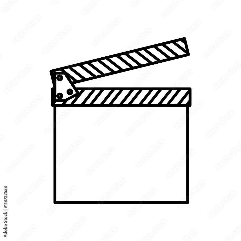 Movie concept. classic clapboard icon. vector graphic