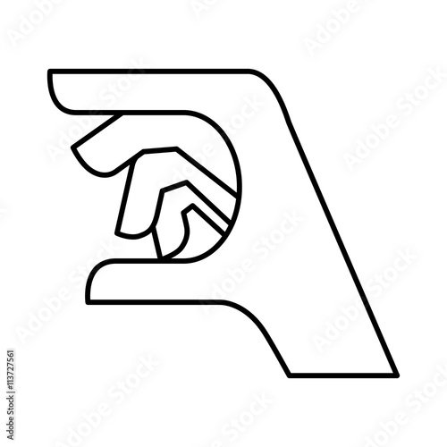 Hand concept. specific gesture with fingers  icon. vector graphi