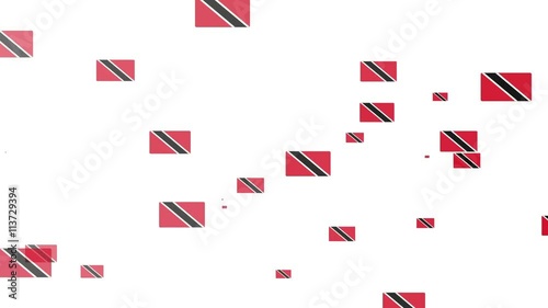 Isolated moving Trinidad heart flag particles on white background. Flags of  Trinidad. Trinidad national flags.