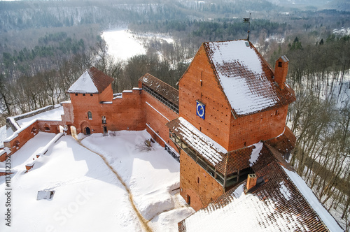 Turaida Castle is a recently reconstructed medieval castle in Turaida, in the Vidzeme region of Latvia, on the opposite bank of the Gauja River from Sigulda. photo